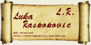 Luka Raspopović vizit kartica